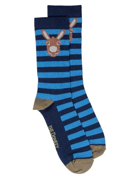 Two-tone Stripe Donkey Socks - Blue