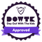 A white and purple logo with the words 'DOWTK: Day Out With The Kids Approved"
